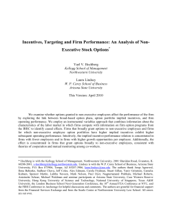Incentives, Targeting and Firm Performance: An