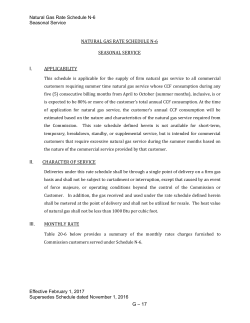 NATURAL GAS RATE SCHEDULE N
