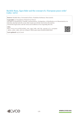 Egon Bahr and the concept of a `European peace order`