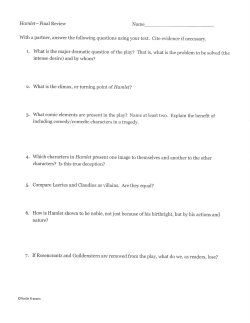Hamlet*Final Revier+` z. What is the climax, or turning point of ltamlet?