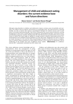 Management of child and adolescent eating disorders: the current