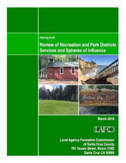 Review of Recreation and Park Districts Services and Sphere
