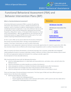 (FBA) and Behavior Intervention Plans (BIP)