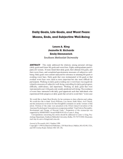 Daily Goals, Life Goals, and Worst Fears: Means