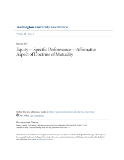 Equity&acirc;&bull;flSpecific Performance&acirc;&bull;flAffirmative Aspect of Doctrine of