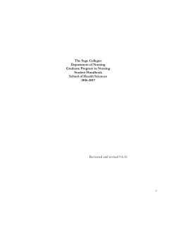 2016-17 Nursing Student Graduate Handbook