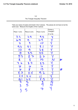 3-2 The Triangle Inequality Theorem.notebook