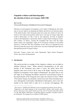 Linguistic evidence and historiography: the selection of slaves on