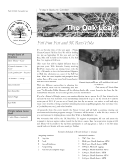 Fall 2014 - the Pringle Nature Center!