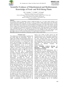 Scientific Evidence of Ethnobotanical and Mediterranean