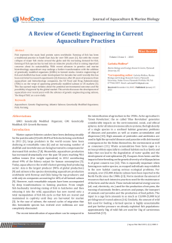 A Review of Genetic Engineering in Current Aquaculture Practises