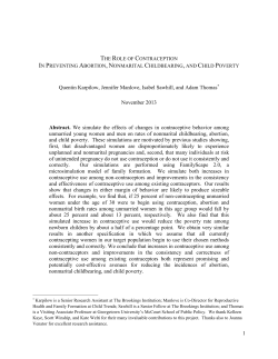 The Role of Contraception in
