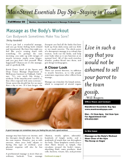 MainStreet Essentials Day Spa-Staying in Touch Live in such a way