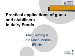 Practical applications of gums and stabilisers in