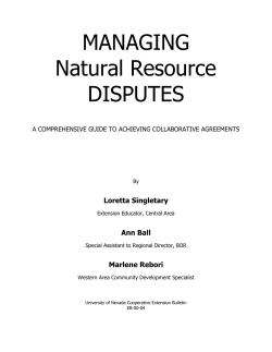 Managing Natural Resource Disputes