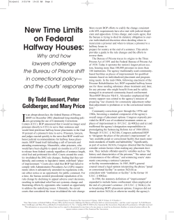 New Time Limits on Federal Halfway Houses