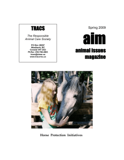Spring 2009 - The Responsible Animal Care Society