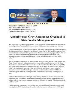 Press Release + - Assemblymember Adam Gray