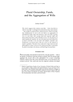 Plural Ownership, Funds, and the Aggregation of Wills