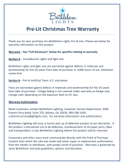 Pre-Lit Christmas Tree Warranty