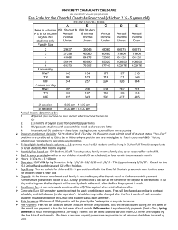 Fee Scale for the Cheerful Cheetahs Preschool (children 2 &frac12;