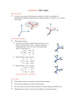 Lesson 8-A: Euler Angles