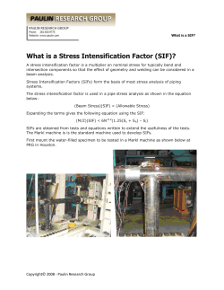 What is a Stress Intensification Factor (SIF)?