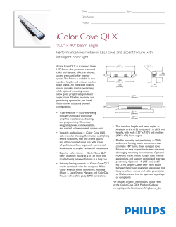 iColor Cove&reg; QLX &ndash; 100 Degree x 40 Degree Data Sheet