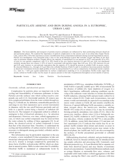 Particulate arsenic and iron during anoxia in a eutrophic