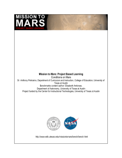 Mission to Mars: Project Based Learning