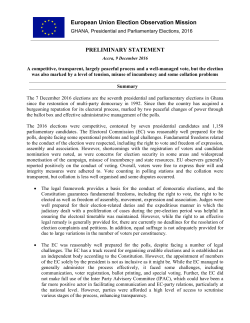 EU EOM Ghana 2016 Preliminary Statement December 9