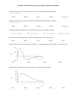 Periodic trends (and a few more chapter 8)