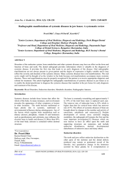 Radiographic manifestations of systemic diseases in jaw bones: A