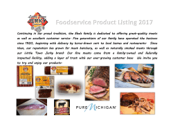 Foodservice Item Listing