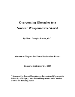 Overcoming Obstacles to a Nuclear Weapons