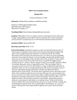 1 Phil E-‐162: Economic Justice Spring 2016 Version of January 27