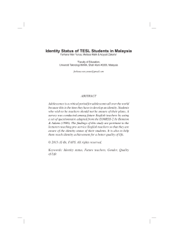 Identity Status of TESL Students in Malaysia
