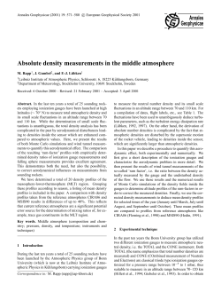 Absolute density measurements in the middle atmosphere