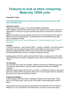 Features to look at when comparing Maternity TENS units
