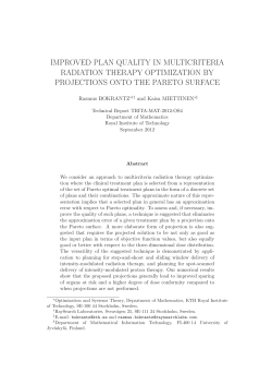 improved plan quality in multicriteria radiation therapy optimization