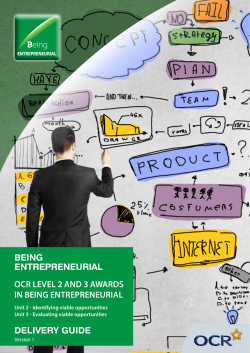 BEING ENTREPRENEURIAL OCR LEVEL 2 AND 3 AWARDS IN