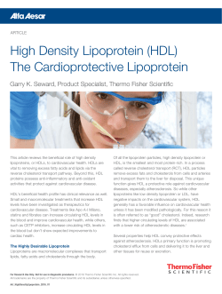 High Density Lipoprotein (HDL) The Cardioprotective Lipoprotein