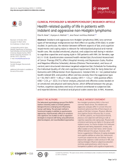 Health-related quality of life in patients with indolent and aggressive