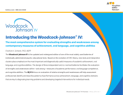 Introducing the Woodcock-Johnson® IV