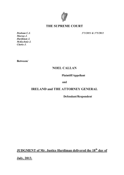 THE SUPREME COURT NOEL CALLAN IRELAND and THE