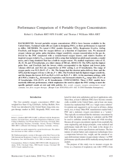 Performance Comparison of 4 Portable Oxygen