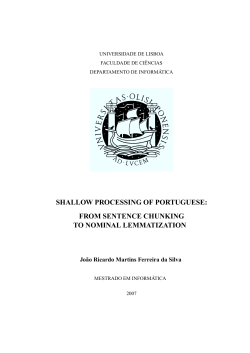 shallow processing of portuguese: from sentence chunking to