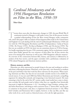 Cardinal Mindszenty and the 1956 Hungarian Revolution on Film in