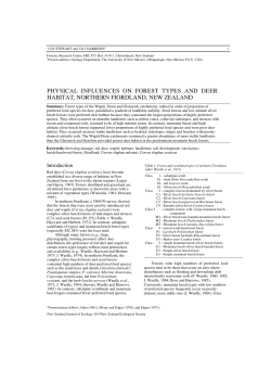 physical influences on forest types and deer habitat