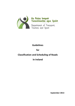 Guidelines for Classification and Scheduling of Roads in Ireland, 2013